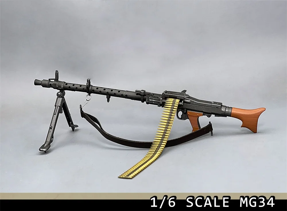 Sıcak Satış 1/6 DML İKINCI DÜNYA savaşı Askeri Serisi Asker Savaş MG34 Mini Oyuncaklar Silah Modeli Yaklaşık 21 CM Mermi Zinciri Sapanlar Hayranları İçin 4