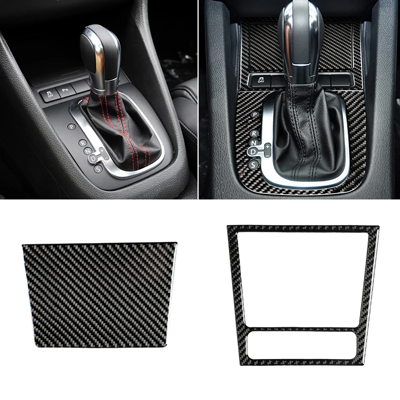 VW Golf 6 için MK6 2010 2011 2012 2013 Araba Karbon Fiber İç Merkezi Konsol Vites Paneli Küllük kutu çerçevesi Kapak Trim 0