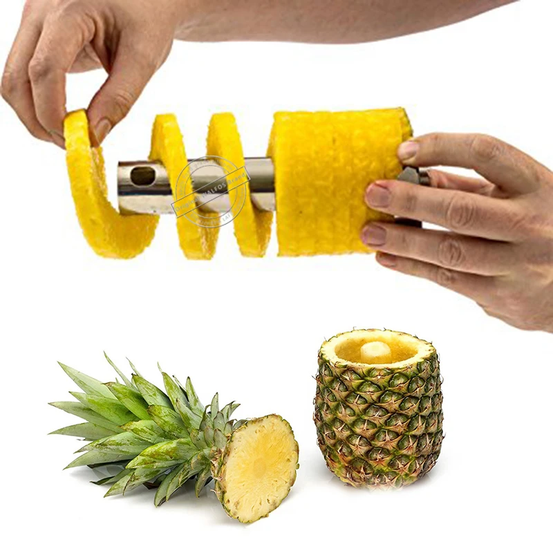 WALFOS 304 Paslanmaz Çelik Ananas Dilimleme Soyma Meyve Tart Dilimleme Mutfak Kolay Aracı Ananas Spiral Kesici Aksesuarları 3
