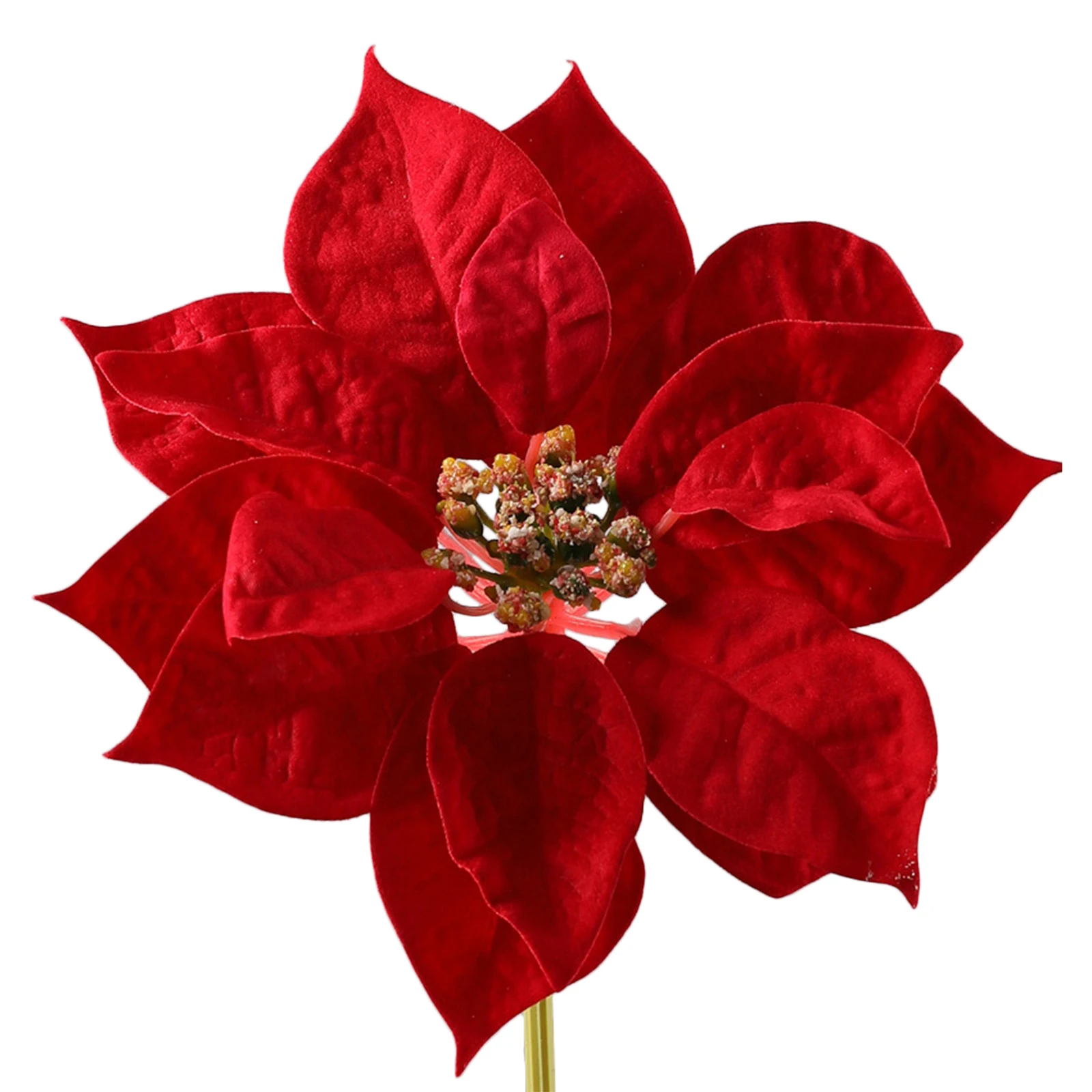 Yapay Poinsettia Çiçekler Çalılar Berry Noel Bitkiler Noel Ağacı Asmak Çiçek Süsleme Kesimler DIY Ev Dekorasyon
