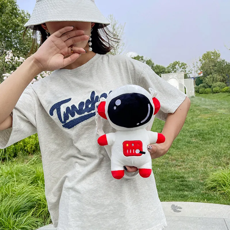 Yeni 1 adet 28CM Huggable Karikatür Spaceman peluş oyuncak Sırt Çantası Doldurulmuş Hayvan Kız Hediyeler Oyuncaklar Çocuklar için Ev Dekor