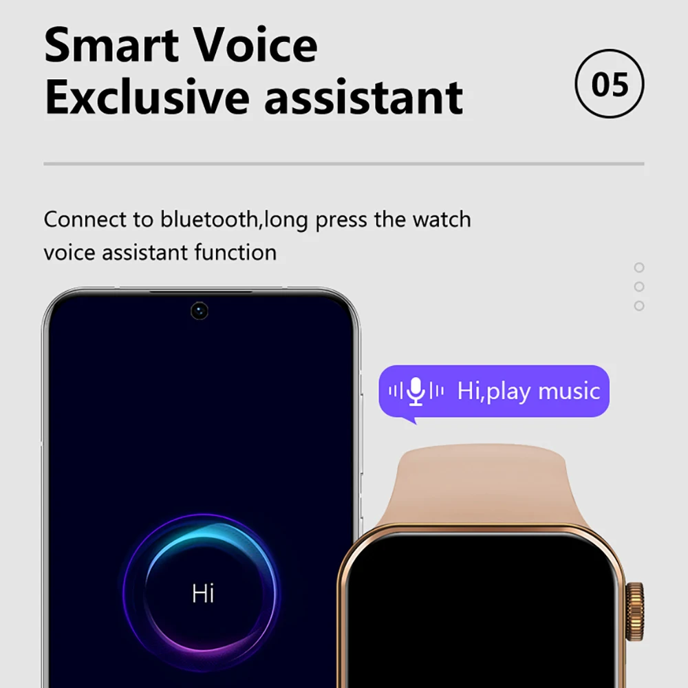 Yeni 2.0 İnç akıllı saat Erkekler NFC bluetooth Çağrı Kalp Hızı Smartwatch Kadın Spor Kablosuz Şarj Müzik Çalma Orijinal Saatler 4