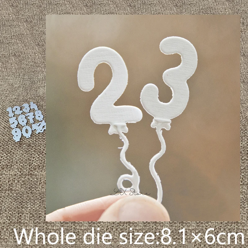 Yeni Tasarım Zanaat Metal şablon kalıp Kesme Ölür Balon numaraları dekorasyon karalama defteri die keser Albümü Kağıt Kartı Zanaat Kabartma