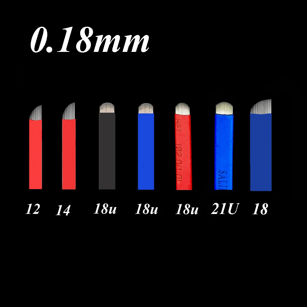 Yeni Varış 0.18 mm Lamina Tebori U 18/12/16/18 Microblading Pin Dövme İğneler Kalıcı Makyaj Kaş Nakış Manuel Kalem