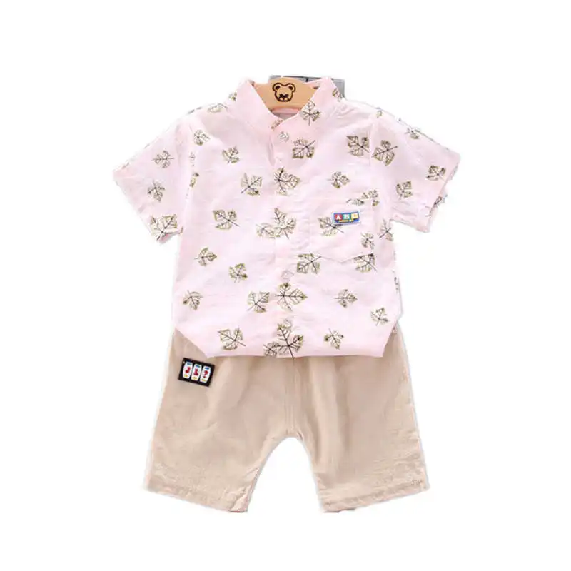 Yeni Çocuk Yaz Moda Giyim Bebek Erkek Kız Karikatür Gömlek Şort 2 adet / takım Çocuklar pamuklu giysiler Bebek Rahat Eşofman