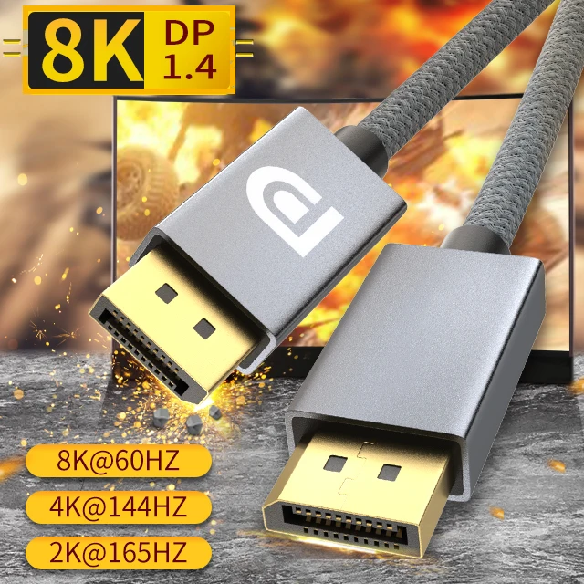 Yeni Ürünler 6.6 ft 32.4 Gbps 8K dp'den dp'ye DisplayPort 1.4 Kablosu