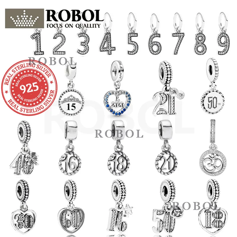 Yüksek Kaliteli Orijinal 925 Ayar Gümüş Kutlama Dangle Charm Orijinal Logo ile Fit diy bilezik Ücretsiz Kargo 0