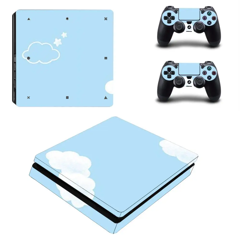 Yıldızlı Gökyüzü Bulut PS4 İnce Çıkartmalar Play station 4 Cilt Sticker Çıkartmaları PlayStation 4 İçin PS4 Slim Konsol ve Denetleyici Cilt Vinil
