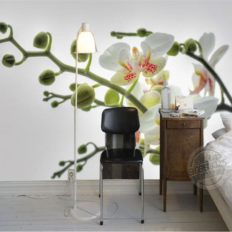 Zarif Fotoğraf Duvar Kağıdı Özel 3D Duvar Kağıdı Kelebek orkide Modern duvar resmi Çocuk Yatak Odası dekor TV arka plan duvar