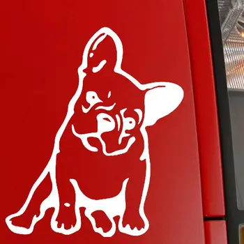 1 Adet Moda Sevimli Fransız Bulldog Köpek Araba Sticker Araba Vücut dekorasyon çıkartması Araba Pencere dikiz aynası Sticker