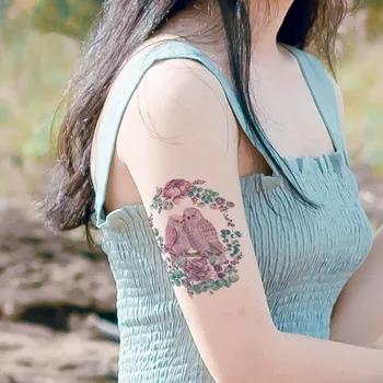 1 Adet Suluboya Geçici Dövme Kadınlar için Yusufçuk Kuşlar Çiçek Vücut Sanatı Dövmeler Su Geçirmez Sahte DIY Boyama Dövmeler Sticker 3