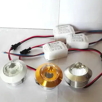 1 W 3 W kristal Mini LED spot ışık kabin lambaları AC85-265V LED gömme tavan ışığı alüminyum kapalı ışık
