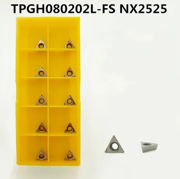 10 adet TPGH080202L-FS NX2525 / TPGH080204L-FS NX2525 seramik uçlar, seramik Dönüm ekler.STUPR için metal seramik bıçak