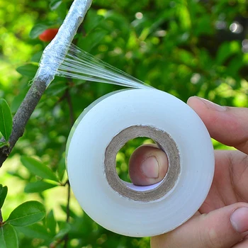 200M Kreş Aşılama Rulo Gerilebilir Kendinden yapışkanlı Parçalanabilir Beyaz Aşılama Bitki Kravat Bant Aşılama Film Bandı