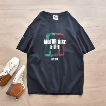 2022 Moda Yeni Accent Gelgit Marka Yaz pamuklu tişört erkek Retro Baskı Kısa kollu Japon Rahat Gevşek Çift T-shirt
