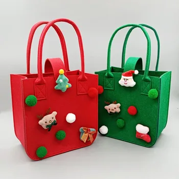 23x23x12 cm Keçe noel hediyesi Çanta Yaratıcı Noel Baba Çuval Hediye Hediyeler Çanta Noel Ağacı Şeker Çanta hediye çantası noel dekorasyonları