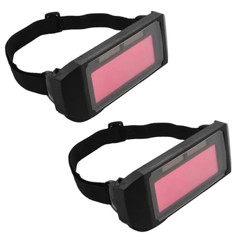 2X otomatik kararan kaynak kask DIN11 dayanıklı otomatik ışık değişimi parlama önleyici gözler kalkanı gözlüğü gözlük maskeleri
