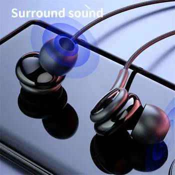 3.5 mm Kulak Hifi Kablolu Kulaklık Ayarlanabilir Ses Mikrofon ile Tel kontrollü Kulaklık Rahat Arama spor kulaklıkları