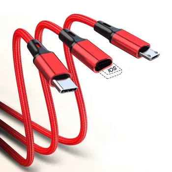 3 İn 1 USB Hızlı şarj kablosu Cep Telefonu İçin USB C Tipi Şarj Cihazı Tablet şarj kablosu Aksesuarları