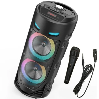 30W taşınabilir bluetooth'lu hoparlör Kablosuz Sütun Büyük Güç Stereo Subwoofer Bas Parti Hoparlörler Mikrofon ile Aile Karaoke USB