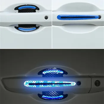 3D Araba Kapı Kolu Yansıtıcı Şeritler Uyarı Bandı Kapı Kolu kase kapağı Sticker Infiniti FX serisi Q serisi QX serisi Coupe