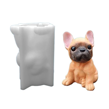 3D Köpek Mum Kalıp Sevimli Köpek Şekli Kalıpları Aromaterapi Mum Sabun Yapımı Epoksi Kalıp Reçine Döküm Sanat El Sanatları
