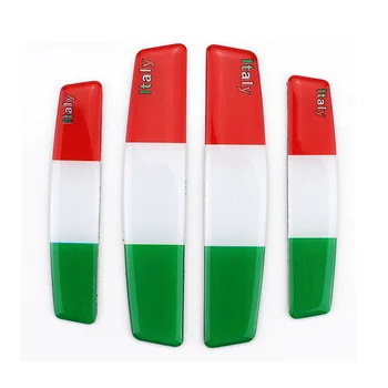 4 Adet Araba Kapı Yan Sticker Dekorasyon Tutkal Koruma Şeridi Ulusal Bayrak İtalya Anti-çarpışma Tampon Trim Kalıplama Oto Aksesuarları