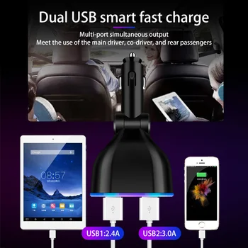 4-Port Çok Fonksiyonlu araba şarjı QC 3.0 Hızlı Şarj Çakmak Dijital Voltmetre ile Akıllı Telefon ve Araba için Ev 4