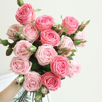 5 Adet Yapay Güller Gerçekçi Çiçekler Bitki Düğün Buket Parti Süsleme sevgililer Günü Hediyesi