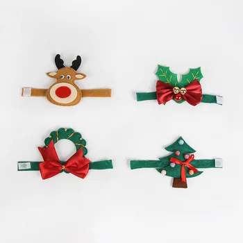 6 ADET Otel Masa Malzemeleri Daire Dekorasyon Hediyeler Noel Elk Çelenk Noel Ağacı Yay Peçete RingNapkin Toka