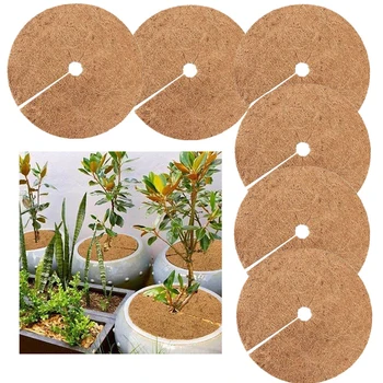 6 Adet / takım Çiçek tencere nihalesi Hindistan Cevizi Mat Kış Soğuk Koruma Bitki örtüsü Disk Bahçe Ağaçları Saksı Malç Disk