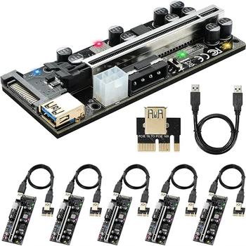 6 Adet Yeni VER009S PRO USB 3.0 PCI-E Yükseltici Express 16X Genişletici Adaptör Kartı PCI-E Yükseltici Kart BTC Madencilik