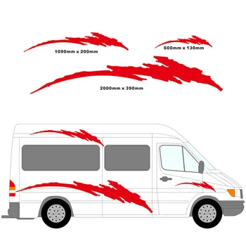 78 inç Karavan KK Vinil Çizgili Grafik Seti Araba Çıkartmaları Çıkartmaları Seti karavan RV Karavan çekme karavan At Kutusu
