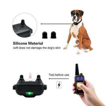 875 Metre Evcil Köpek Şok Eğitim Yaka Eğitmen Uzaktan LCD Su Geçirmez IP65 1