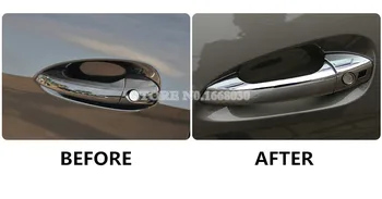 ABS Dış Araba Kapı Kolu Kapak Trim İçin Benz GLK Class X204 2008-2015 8 adet Araba aksesuarları iç Araba dekorasyon 3