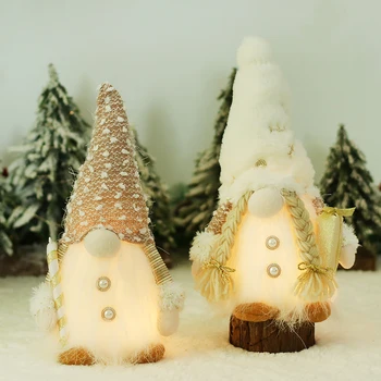Aydınlık Peluş Cüceler Hediyeler Almak Kamışı Meçhul Peluş Elf Aydınlatma Sahne Düzeni Noel Ağacı Kolye Ev Ofis için Raf Şömine