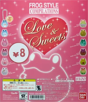 Bandai Hakiki Kapsül Oyuncaklar Kurbağa Tarzı Koleksiyonu Aşk ve Tatlı Sevimli Aksiyon şekilli kalıp Süs Oyuncaklar Telefon Takılar Kör Kutu