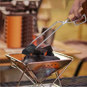 Barbekü Karbon Klip Uzun Saplı Maşa Paslanmaz Çelik Fırın Kömür Salata Maşası Mutfak Malzemeleri Aracı BARBEKÜ Araçları