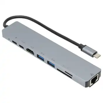 C Tipi Adaptör Uzun Servis Ömrü Kullanımda Dayanıklı USB C Hub 87W Hızlı Şarj Masaüstü Laptop için