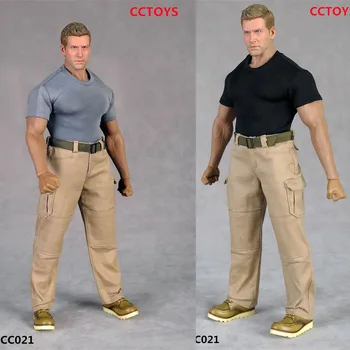 CC021 1/6 Ölçekli Erkek Giysileri Modeli Sıkı T Shirt Pantolon olmadan Fit 12 