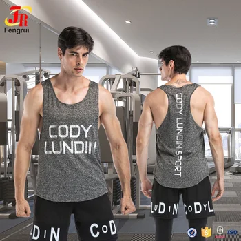 Cody Lundin Yaz Sıkıştırma spor kolsuz tişört Erkekler Polyester Kumaş Vücut Geliştirme Spor Yelek Erkekler Spor Kas Yelekler