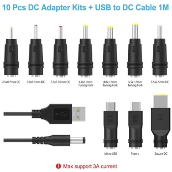 DC Güç Kablosu USB 5.5X2.1 Çok Fonksiyonlu Dc Değiştirilebilir Fiş 2