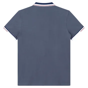 Erkek Erkek Giyim T-shirt Basit Elastik Şerit Patchwork İnce Gömlek Turn Down Yaka Kısa Kollu Düz Renk İnce sağlıklı tişört 3