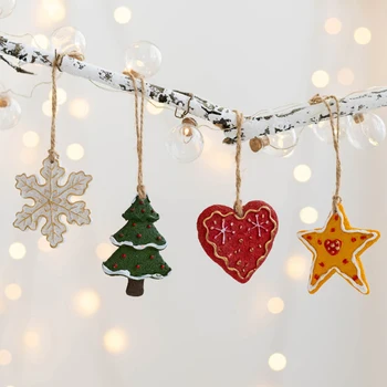 Ev Dekor Süsler Noel Kar Taneleri Beş Köşeli Yıldız Kolye El Sanatları Sevimli 4 adet / takım Küçük Xams Yeni Yıl Aksesuar Asma