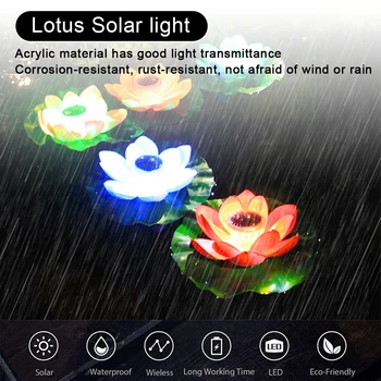 Güneş enerjili LED çiçek ışık yapay Lotus şekli fıskiyeli çeşme gölet bahçe havuz lambası LED gece lambası Yard dekor ışıkları