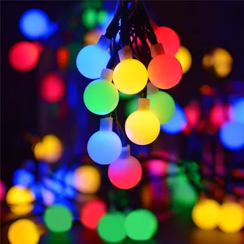 Güneş küre LED Dize ışıklar renkli 50 LEDs topu parti peri Işıklar Bahçe tatil düğün dekorasyon dış aydınlatma
