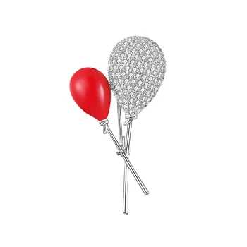 Güzel Kırmızı Balonlar Emaye Pin Yüksek Kalite Lüks Broş Pins Takı Aksesuarları Moda Kristal Balon Broş Kadınlar için 5