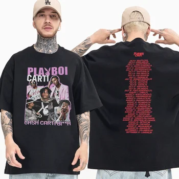 Hip Hop streetwear tişört Erkekler Kadınlar Playboi Carti Grafik Baskılı T Shirt Harajuku Yaz Pamuk Tişörtleri 2022 Yeni Kısa Kollu