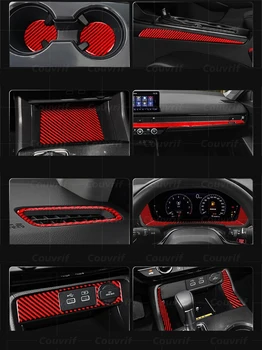 İç Karbon Fiber Kapak Kapı Kolu Paneli Dekoratif Sticker Çıkartma Kapak Honda Civic 11th Gen FL 2021-2023 Aksesuarları 4