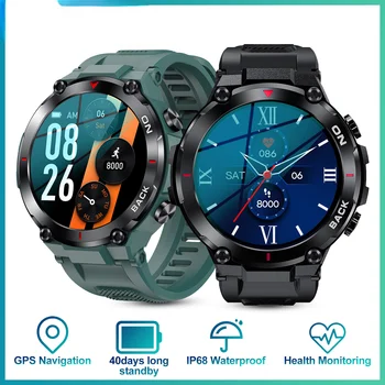 K37 akıllı bluetooth saat Çağrı Erkekler 1.32 IPS Telefon İzle 480mah Spor İzci 24/7 Kalp Hızı Su Geçirmez Smartwatch PK K27 K22